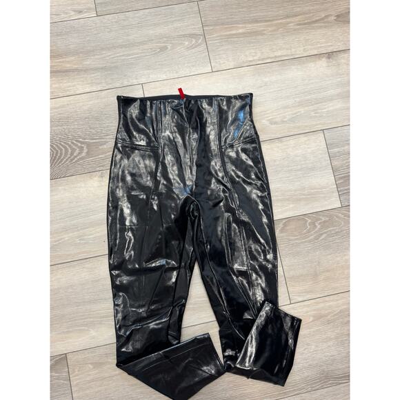 SPANX FAUX PATENT LEATHER LEGGINGS XL - Picture 8 of 8